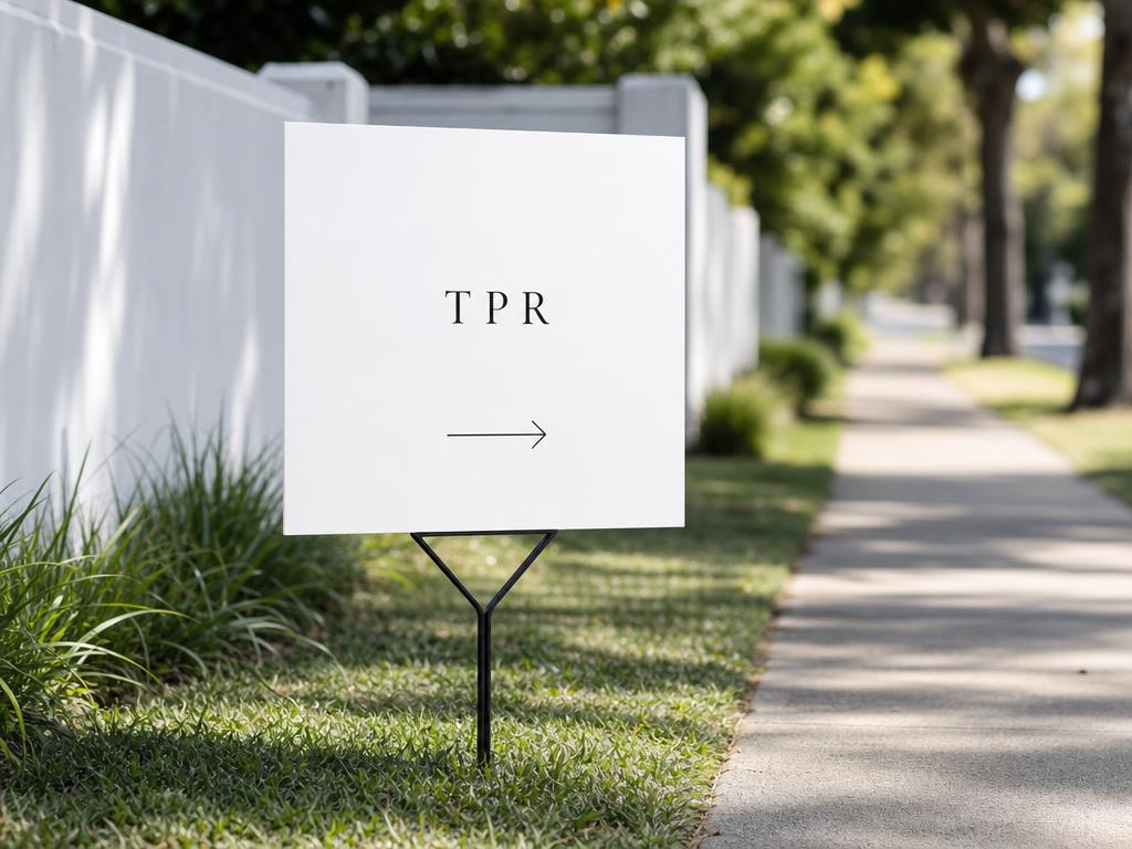 TPR branded open home pointer signs